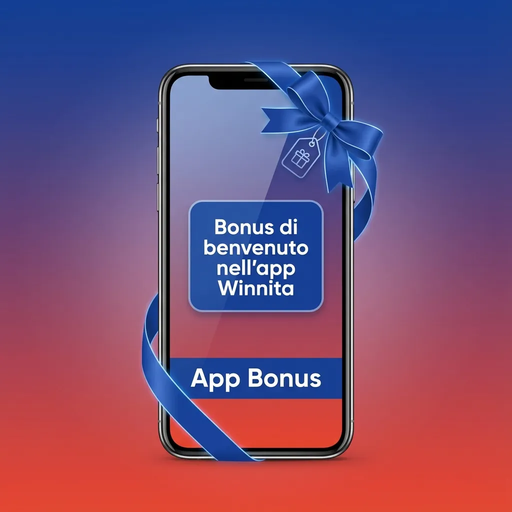 Schermata app Winnita con promozione bonus di benvenuto: scelta tra bonus Sport fino 500 € e Casinò fino 1.500 € + giri gratis