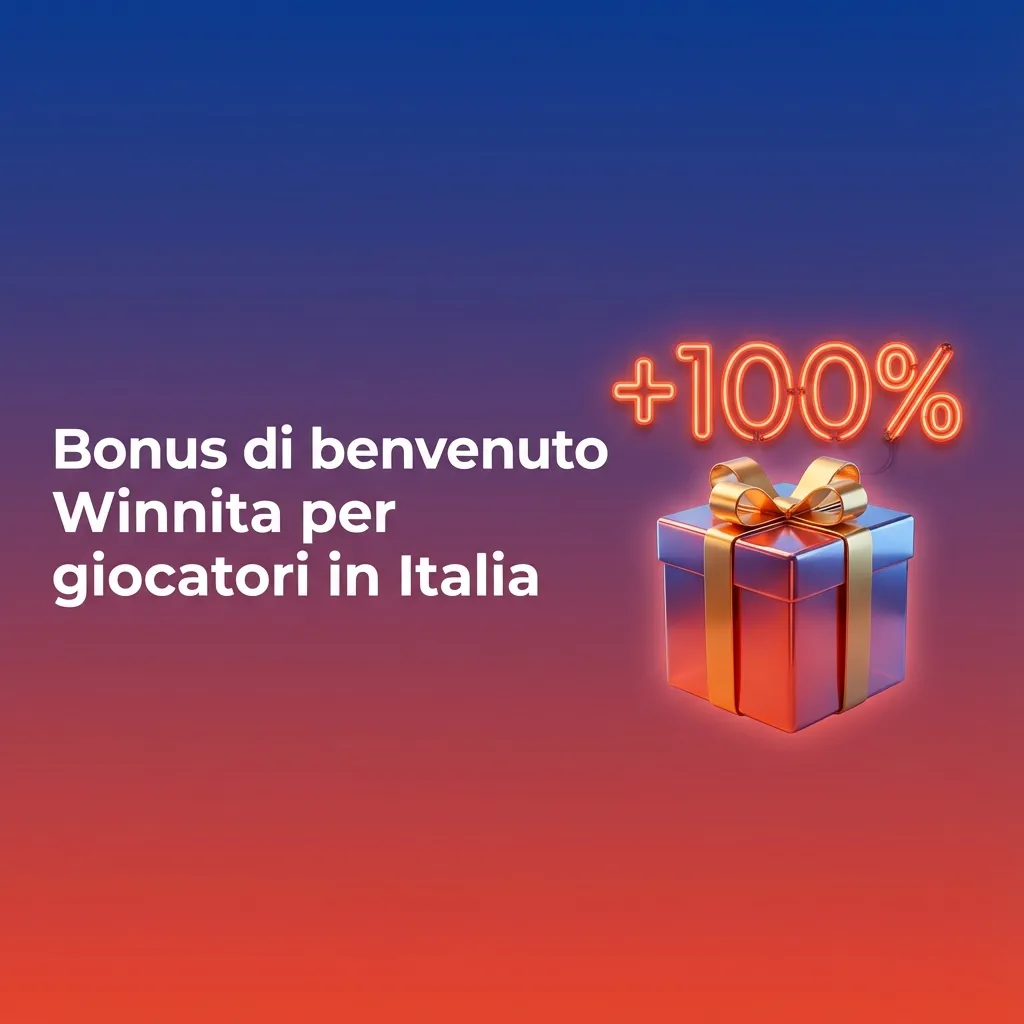 Banner Winnita Italia con testo “Bonus benvenuto fino a €1500 + 300 giri gratis” e icone di slot e scommesse sportive