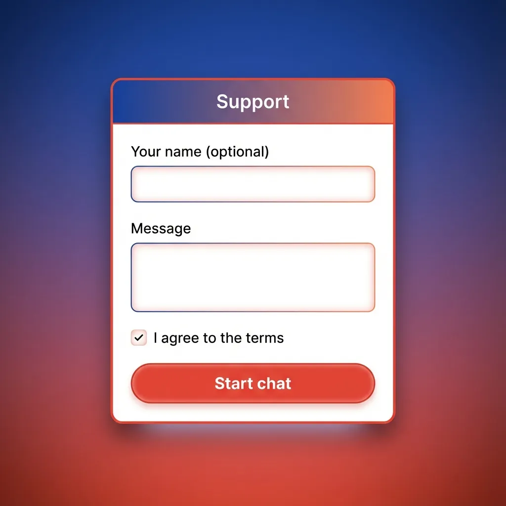 Schermata contatti Winnita con chat live, email, modulo aiuto e FAQ per assistenza clienti 24/7 in italiano