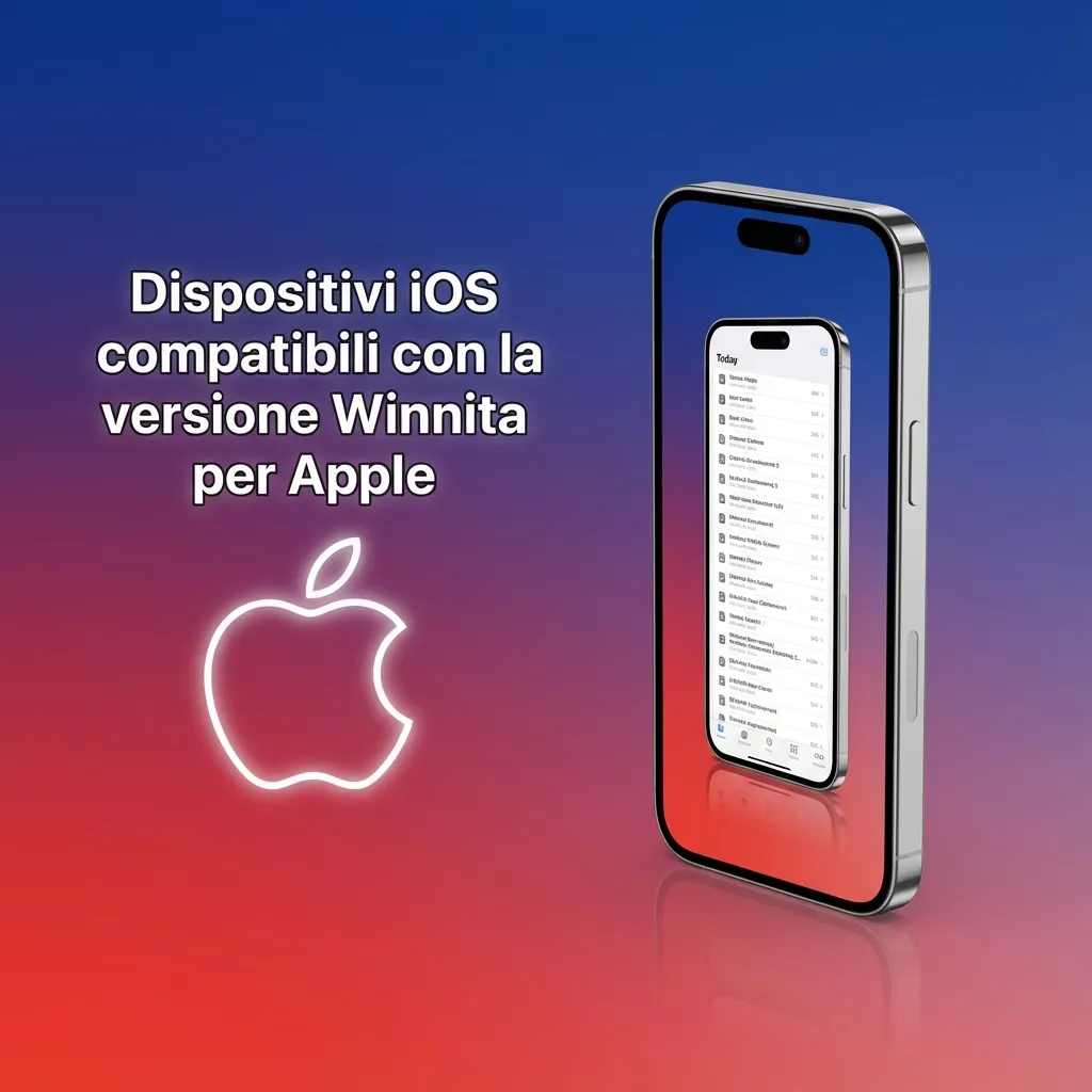 Tabella dispositivi Apple compatibili con Winnita PWA: modelli iPhone e iPad elencati accanto al logo Apple