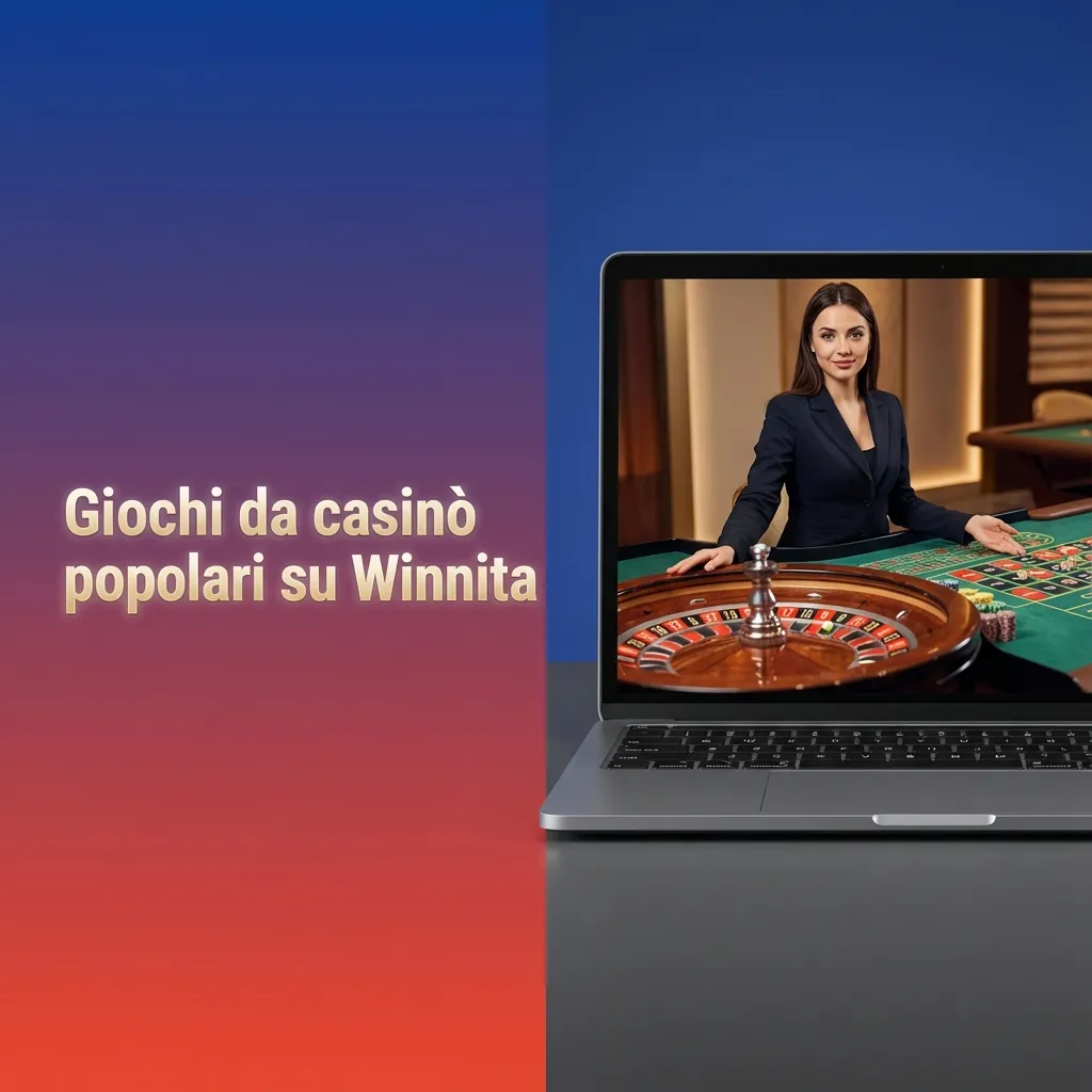 Schermata casinò Winnita con slot popolari e giochi live, ogni riquadro mostra titolo, RTP, volatilità e puntata minima