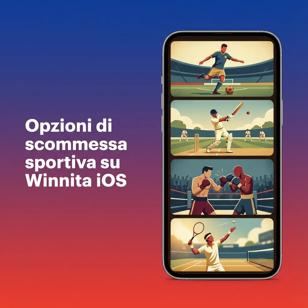 Schermata app Winnita iOS con elenco sport e quote live per calcio, tennis, basket e altre scommesse sportive