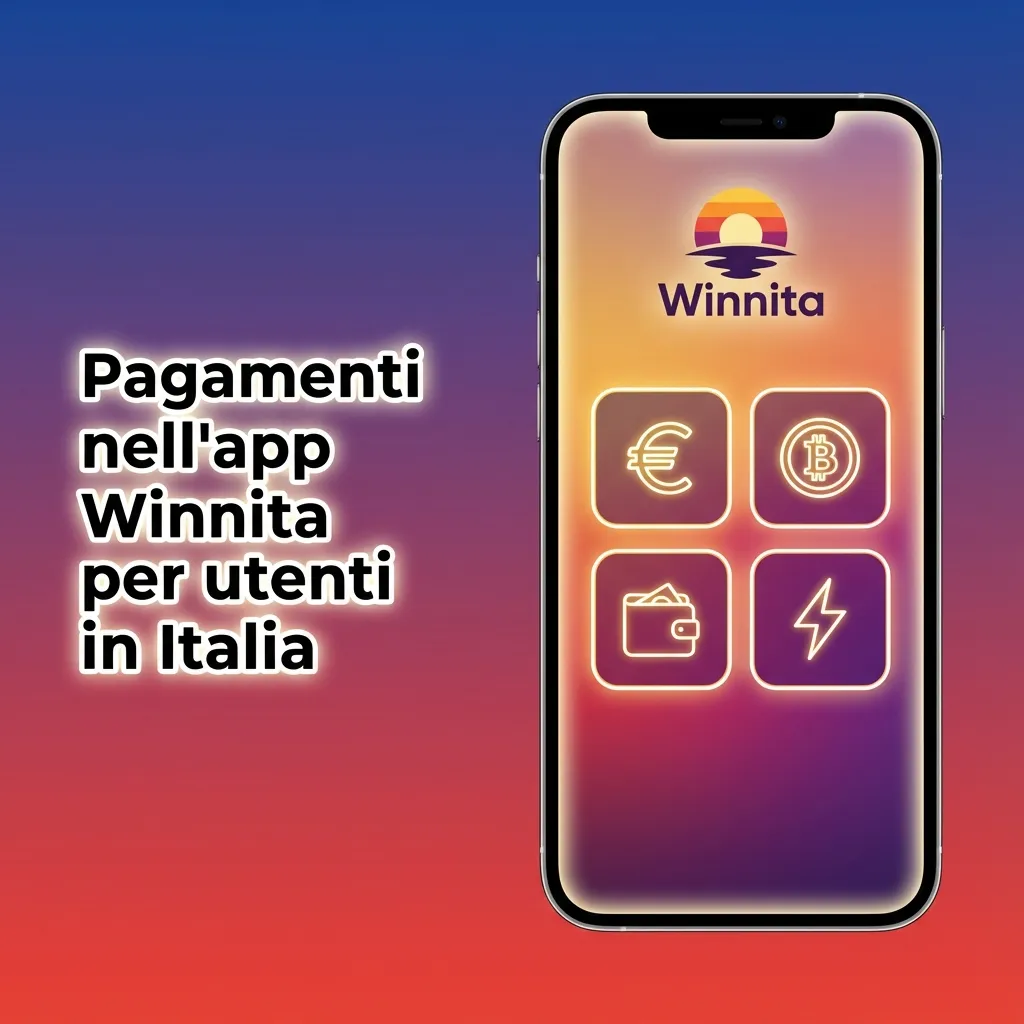 Schermata app Winnita in italiano con opzioni di deposito e prelievo: carte, bonifico, e-wallet e criptovalute