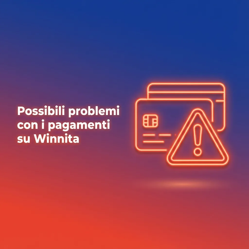 Schermata Winnita con icone di carta, banca e avviso che illustrano problemi comuni di deposito e prelievo