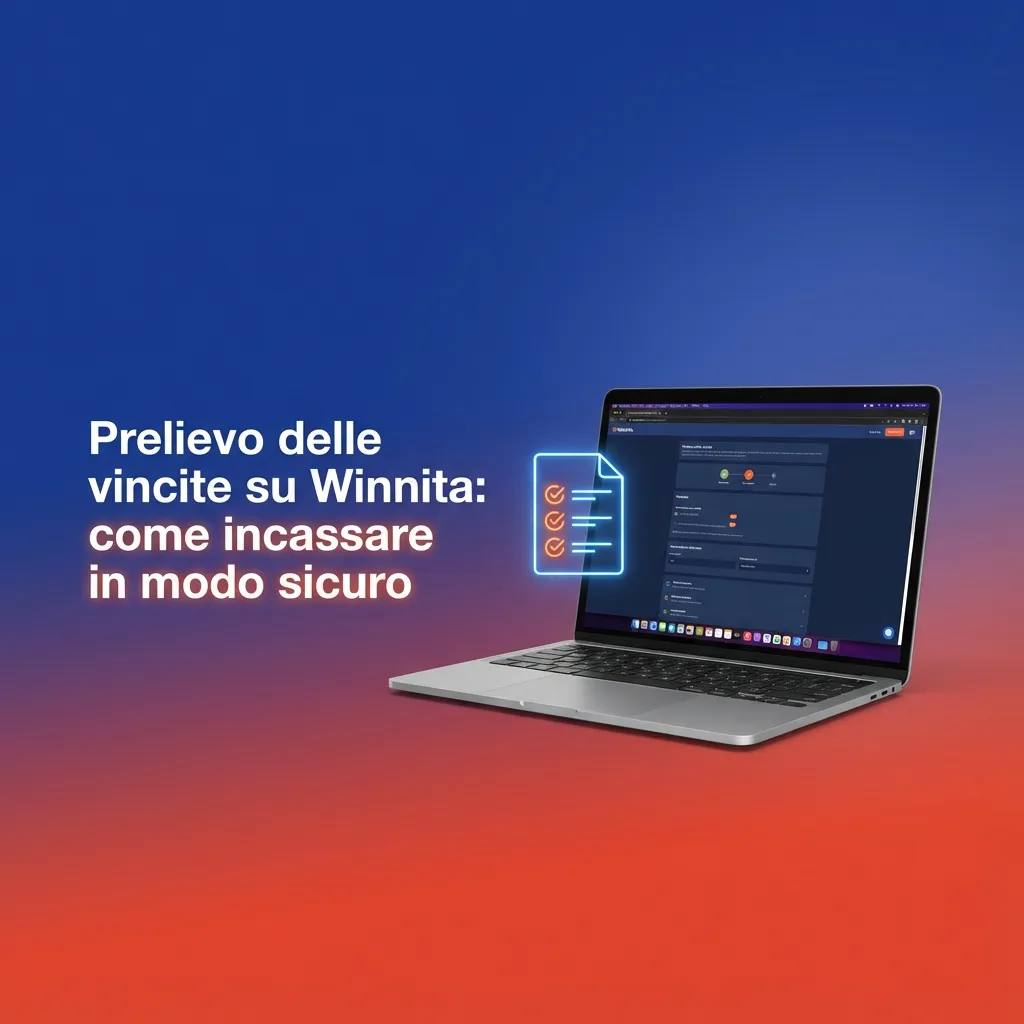 Schermata Winnita con sezione “Prelievo” aperta, utente che inserisce importo e seleziona metodo di pagamento sicuro