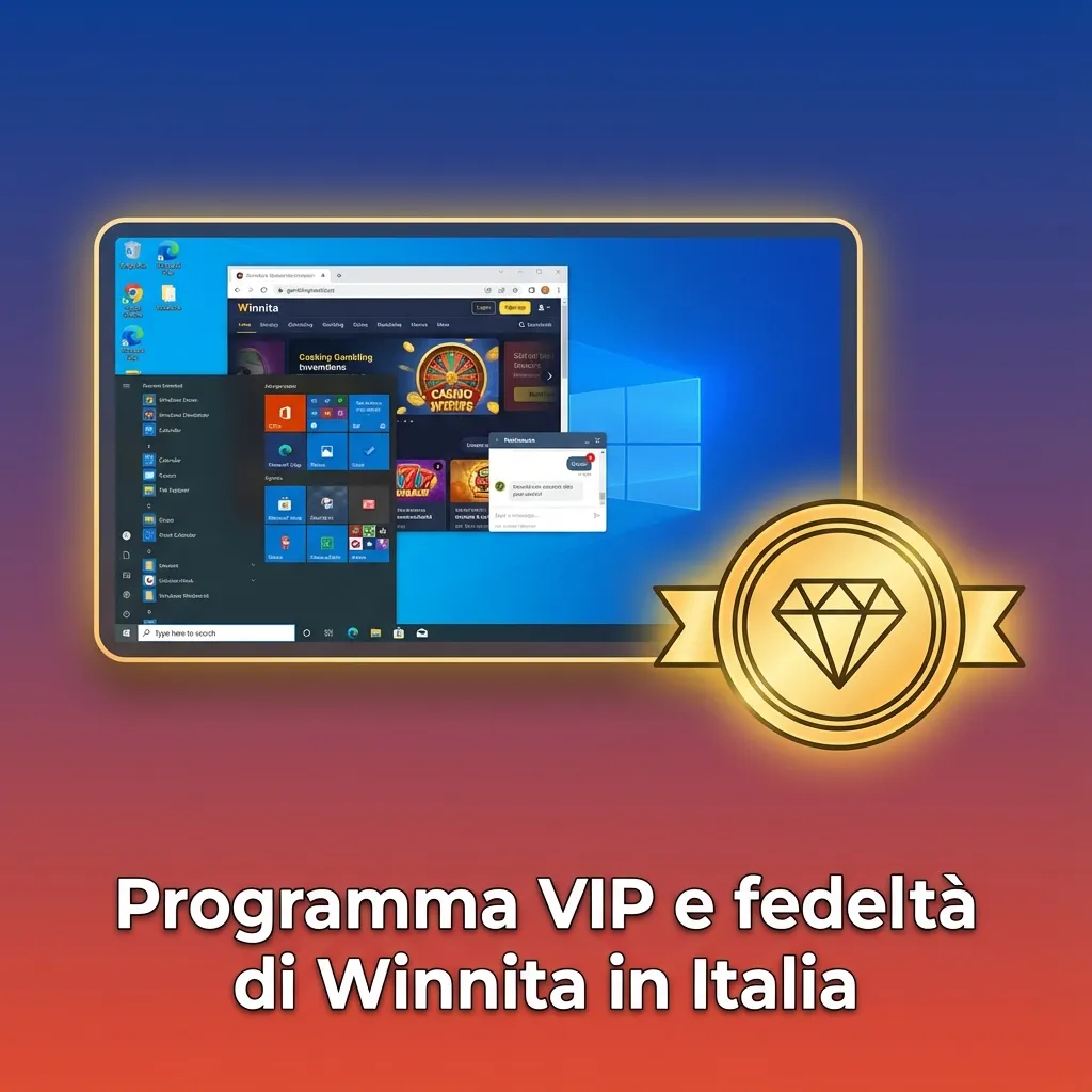 Illustrazione livelli VIP Winnita Italy con punti fedeltà, cashback, bonus esclusivi e supporto prioritario per scommesse e casinò