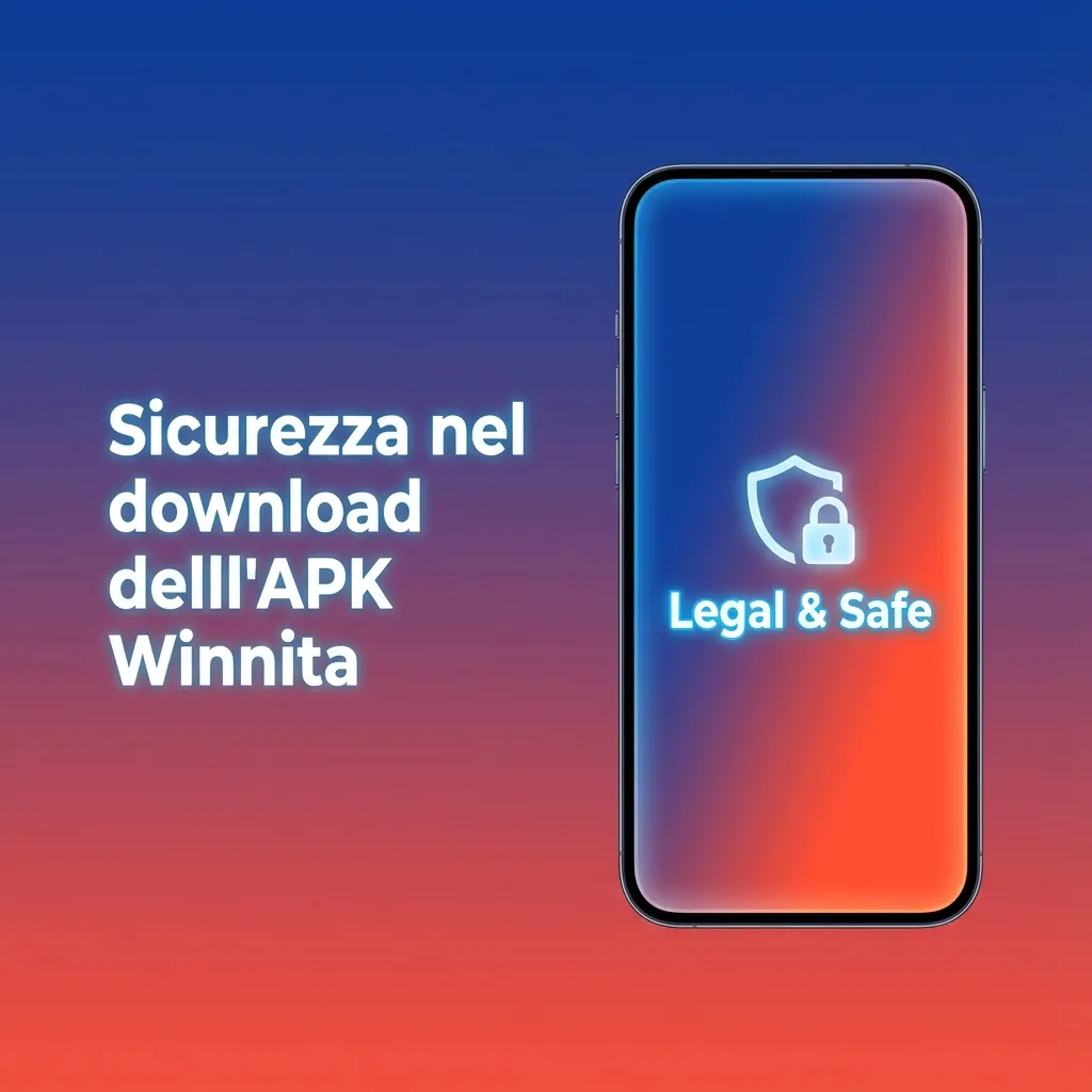 Illustrazione di smartphone con icona APK Winnita, lucchetto SSL e simboli di crittografia a protezione dei dati di gioco