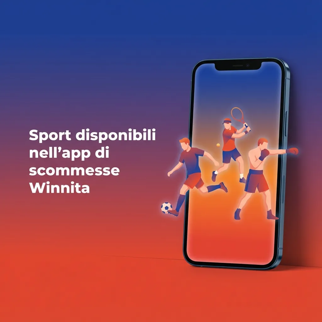 Schermata app Winnita con elenco di sport e eSport disponibili per scommesse LIVE e pre-partita