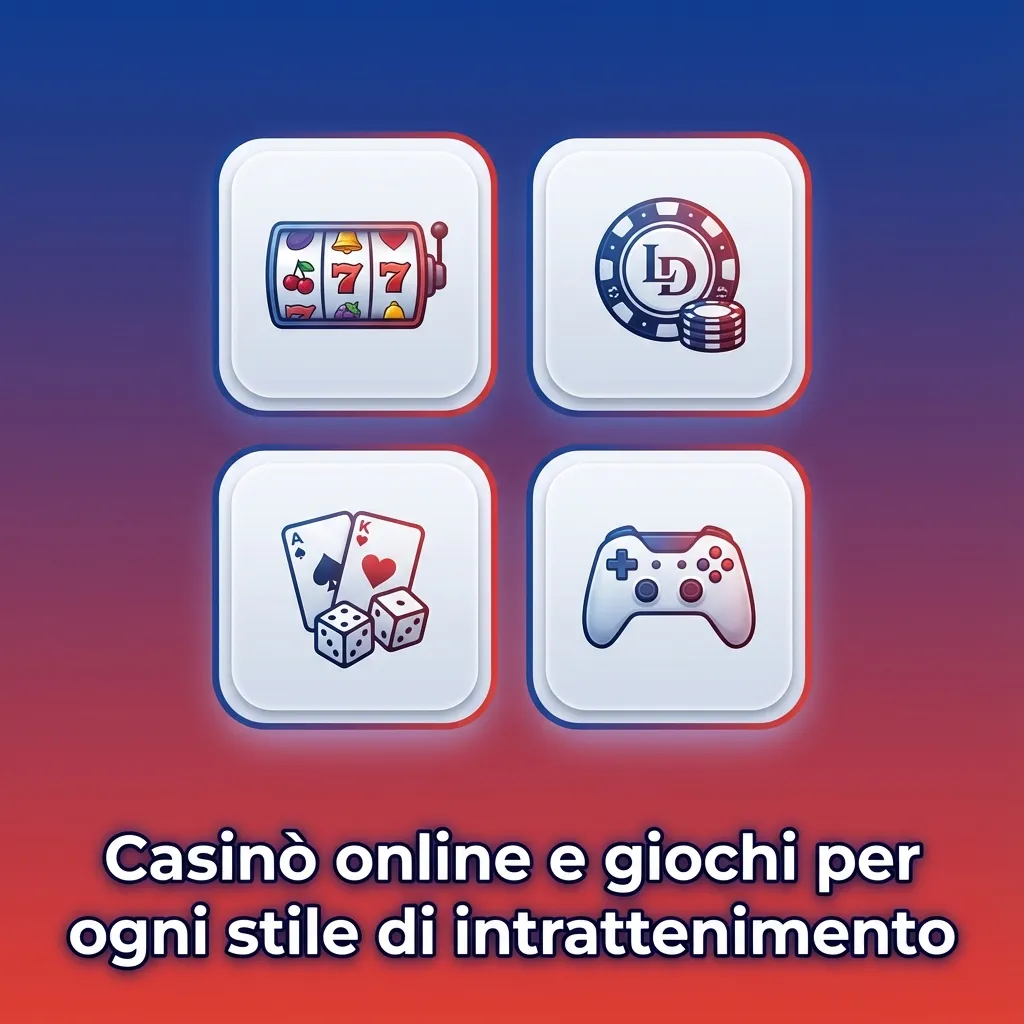 Schermata di casinò online con slot colorate, tavoli da roulette e blackjack, e croupier live in streaming