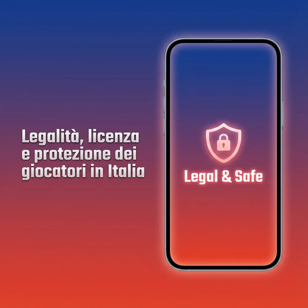 Illustrazione di documenti legali, scudo e icone di sicurezza che rappresentano licenza di gioco e tutela dei giocatori in Italia