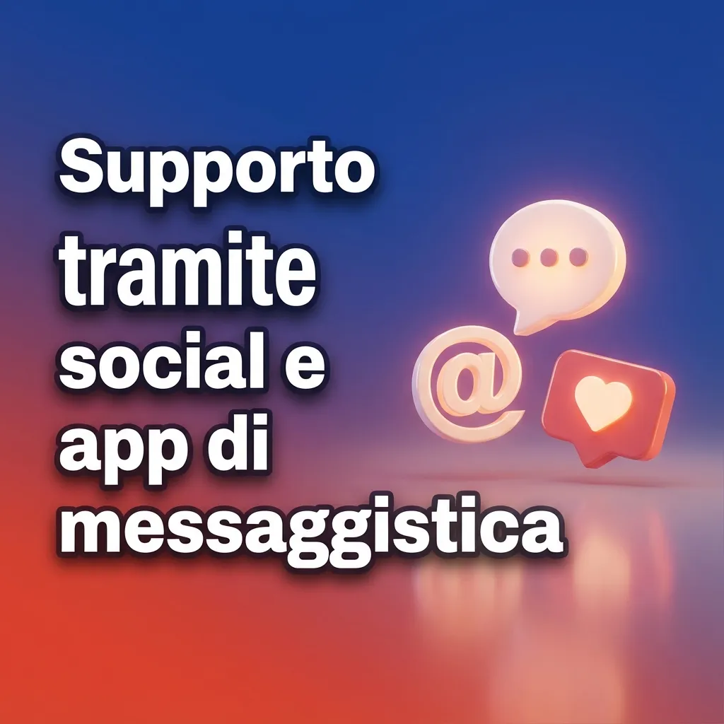 Illustrazione di un telefono con icone WhatsApp, Telegram, Facebook e X, simbolo di supporto tramite social e messaggistica