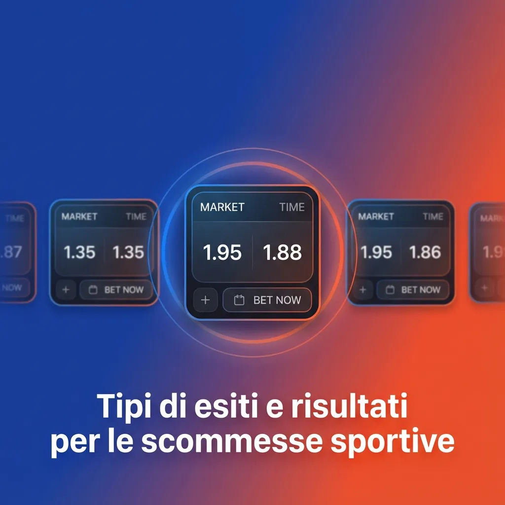 Grafica Winnita che illustra tipi di esiti scommesse: 1X2, doppia chance, under/over, handicap, entrambe le squadre segnano